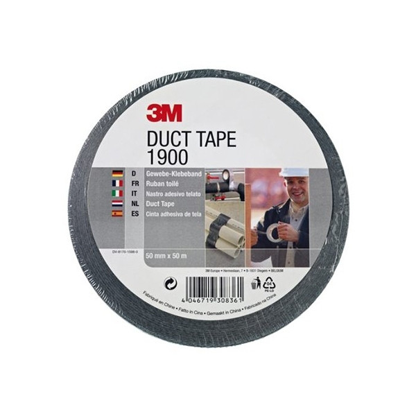 3M black duct tape 1900, 50mm x 50m 190050B 201460 - 1