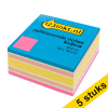 5 x 123ink neon pink adhesive notes cube, 400 sheets, 76mm x 76mm