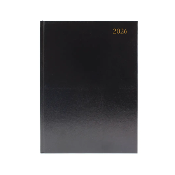 A4 Week to view black desk diary, 2026╽KFA43BK26 299184 - 1