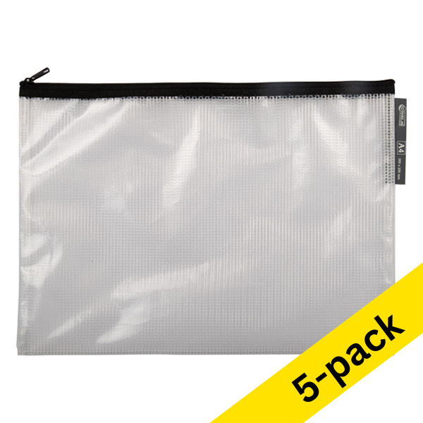 A4 black mesh pouch | 123ink | 5-pack 300603 - 1
