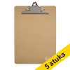 A4 clipboard with large clamp (wooden) | 123ink 5-pack 302209 - 1