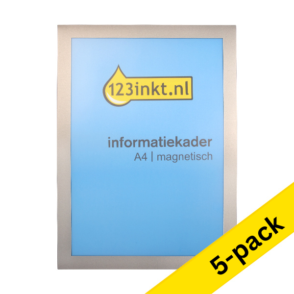 A4 display frame (silver, magnetic) | 123ink | 5-pack 301732 - 1