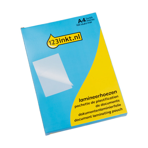 A4 laminating pouch 125 micron | matt | 123ink | 100-pack 302052 - 1