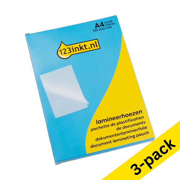 A4 laminating pouch 125 micron | matt | 123ink | 300-pack 302063 - 1