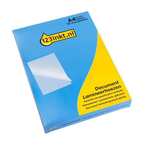 A4 laminating pouch 175 micron | glossy | 123ink 100-pack 302888 - 1