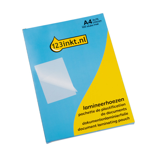 A4 laminating pouch 75 micron | matte | 123ink 100-pack 3747240C 302050 - 1