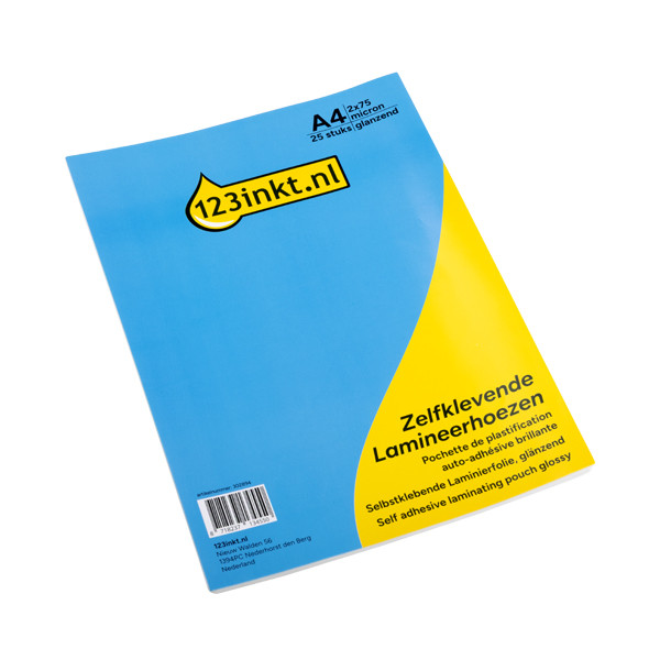 A4 laminating pouch (self-adhesive) 75 micron | glossy | 123ink | 25-pack 302894 - 1
