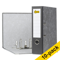 A4 lever arch file | 123ink cardboard | black 80mm 10-pack  300274