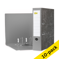 A4 lever arch file | 123ink cardboard | cloudy grey 80mm | 10-pack