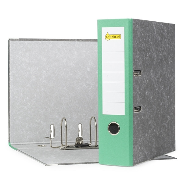 A4 lever arch file | 123ink cardboard | green 80mm 5-pack  300209 - 1