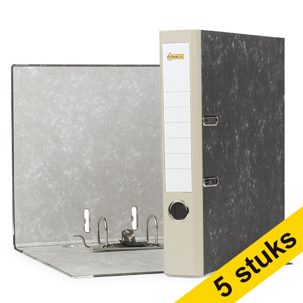 A4 lever arch file | 123ink cardboard | grey 50mm 5-pack 300674 - 1