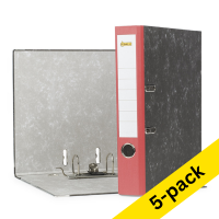 A4 lever arch file | 123ink cardboard | red 50mm | 5-pack