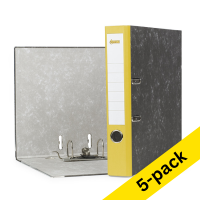 A4 lever arch file | 123ink cardboard | yellow 50mm | 5-pack