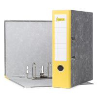 A4 lever arch file | 123ink cardboard | yellow 80mm | 5-pack