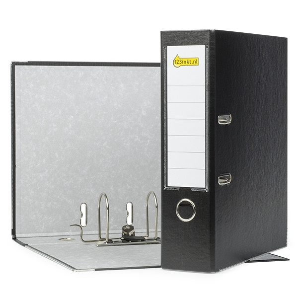 A4 lever arch file | 123ink plastic | black 80mm | 5-pack 300117 - 1