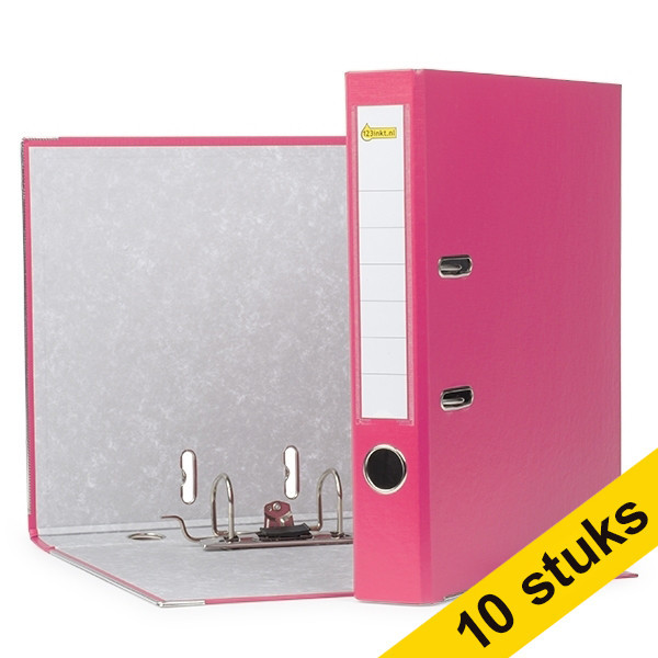 A4 lever arch file | 123ink plastic | pink 50mm 10-pack  300561 - 1
