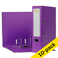 A4 lever arch file | 123ink plastic | purple 80mm | 10-pack