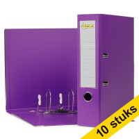 A4 lever arch file | 123ink plastic | purple 80mm 10-pack