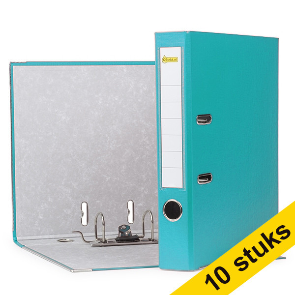 A4 lever arch file | 123ink plastic | turquoise 50mm 10-pack 300562 - 1