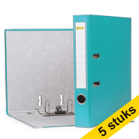 A4 lever arch file | 123ink plastic | turquoise 50mm 5-pack 300556