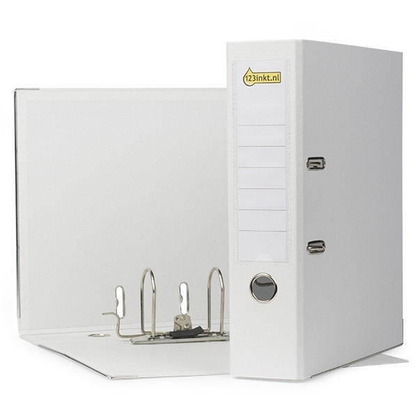 A4 lever arch file | 123ink plastic | white 80mm 300109 - 1