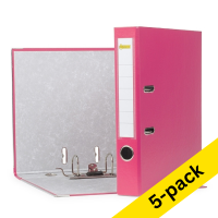 A4 lever arch file (50mm) | plastic | 123ink pink | 5-pack