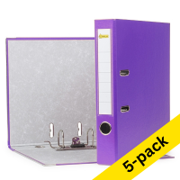 A4 lever arch file (50mm) | plastic | 123ink purple | 5-pack