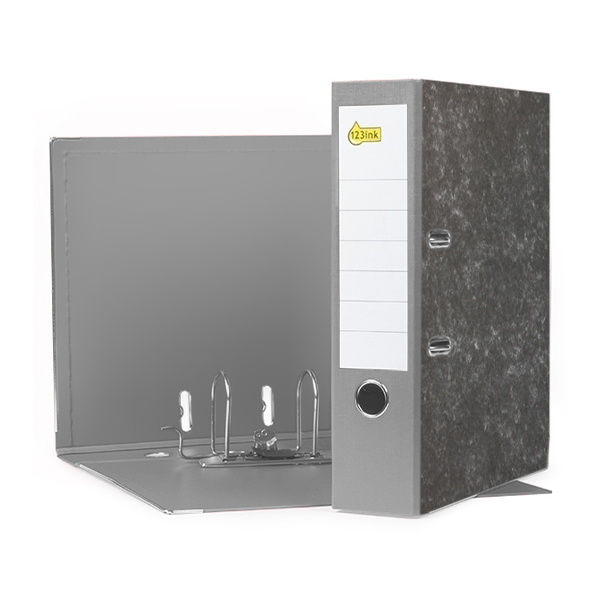 A4 lever arch file (80mm) | cardboard | 123ink cloudy grey 300521 - 1