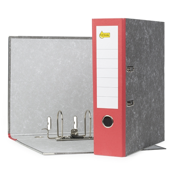 A4 lever arch file (80mm) | cardboard | 123ink red 300168 - 1