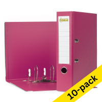 A4 lever arch file (80mm) | plastic | 123ink pink | 10-pack