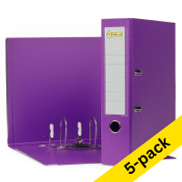 A4 lever arch file (80mm) | plastic | 123ink purple | 5-pack