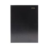 A5 Day per page appointments black desk diary, 2026 | KFA51ABK26 299187
