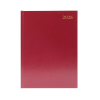 A5 Day per page appointments burgundy desk diary, 2025╽KFA51ABG25 KFA51ABG25 299186