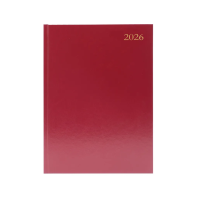 A5 Day per page appointments burgundy desk diary, 2026╽KFA51ABG26 299186