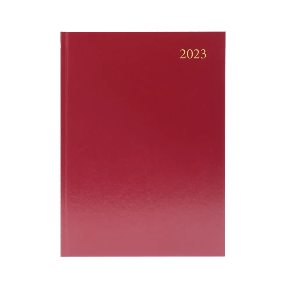 A5 Week to View burgundy desk diary, 2024 | KFA53BG23 KFA53BG24 299193 - 1