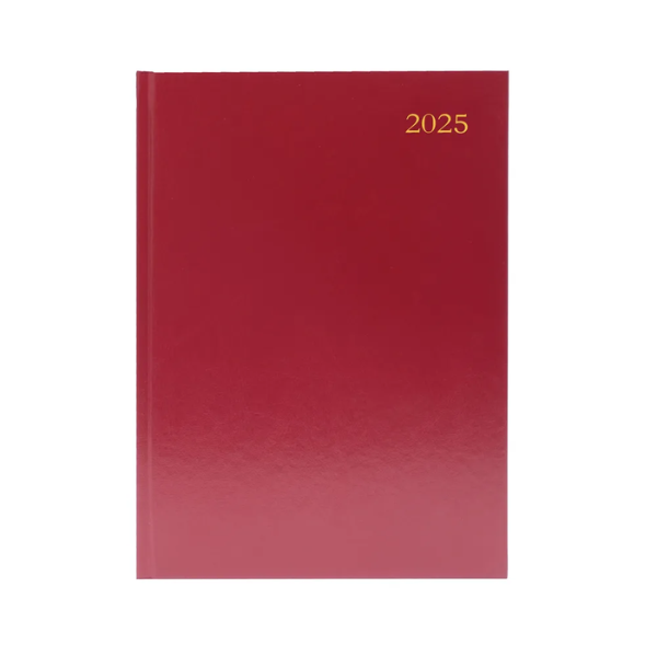 A5 Week to View burgundy desk diary, 2025 | KFA53BG25 KFA53BG25 299193 - 1