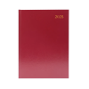 A5 Week to View burgundy desk diary, 2025 | KFA53BG25