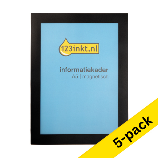 A5 display frame (black, magnetic) | 123ink | 5-pack 301736 - 1