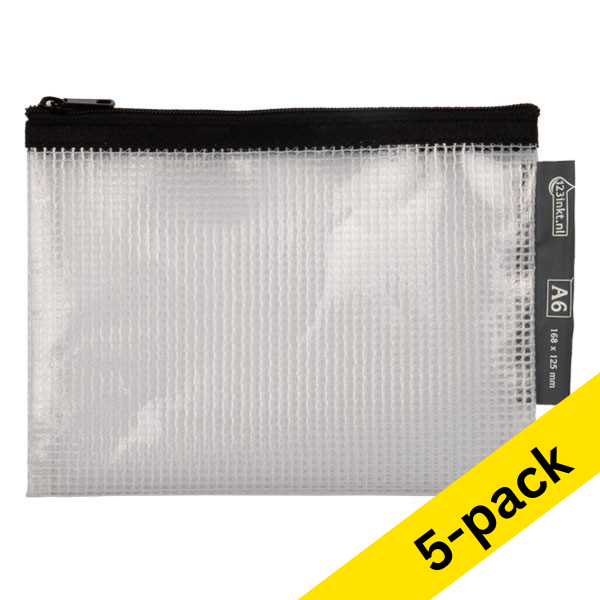 A6 black mesh pouch | 123ink | 5-pack 300605 - 1