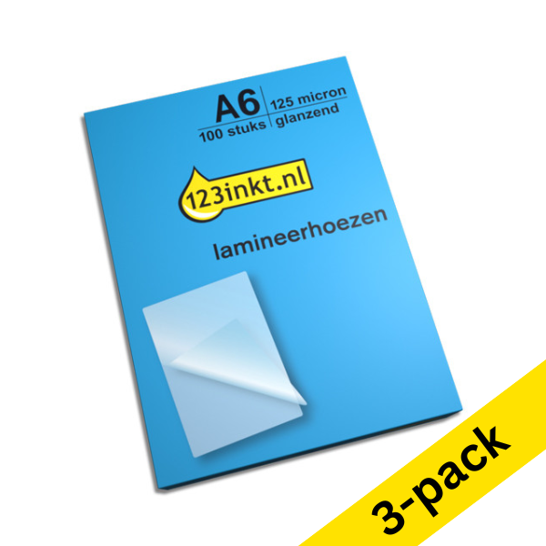 A6 laminating pouch 125 micron | glossy | 123ink | 300-pack 301135 - 1