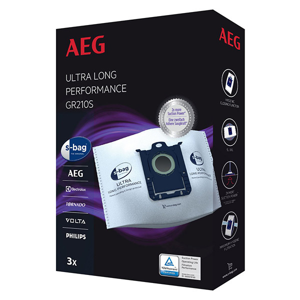 AEG-Electrolux S-bag Ultra Long Performance microfibre vacuum cleaner bags | 3 bags (original AEG-Electrolux)  SAE01018 - 1