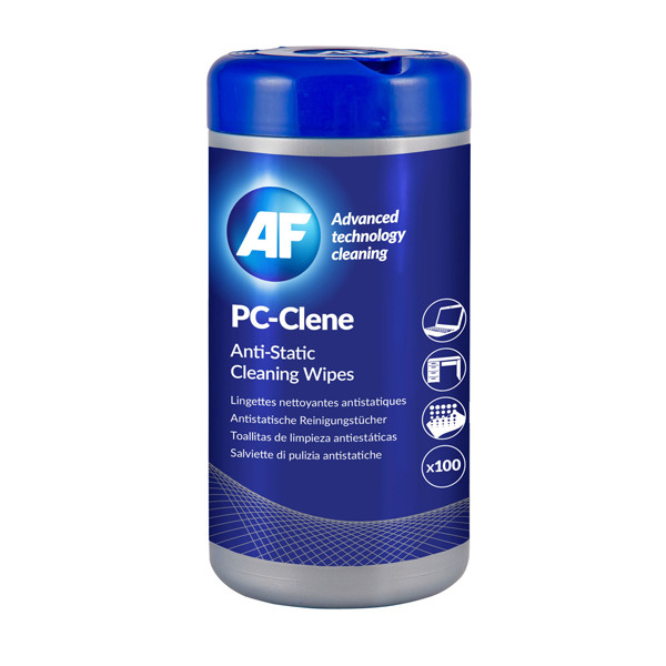 AF PCC100 PcClene anti-static wipes, tub of 100 PCC100 152012 - 1