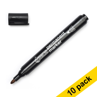 10x 123inkt permanent marker zwart (2,5 mm rond)