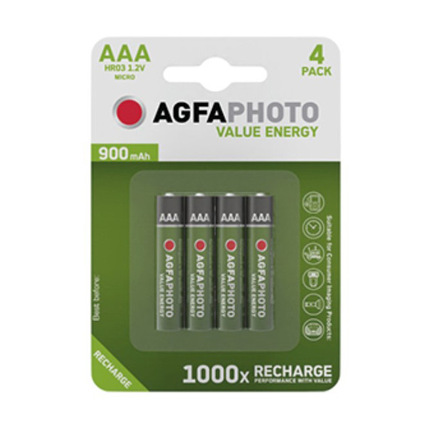 AgfaPhoto Rechargeable AAA micro battery (4-pack) 131-802756 290024 - 