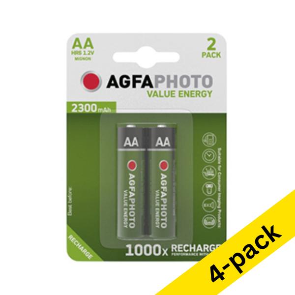AgfaPhoto Rechargeable AA battery (4 x 2-pack) AAG00106 - 1