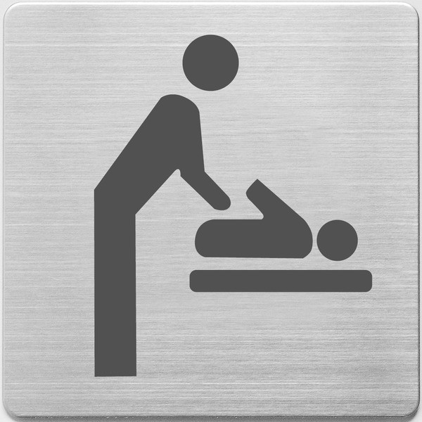 Alco stainless steel Baby Space sign, 90mm x 90mm AL-450-7 219065 - 1