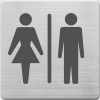 Alco stainless steel Ladies/Mens WC sign, 90mm x 90mm