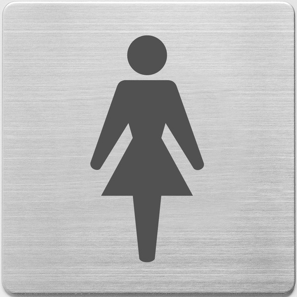 Alco stainless steel Ladies WC sign, 90mm x 90mm AL-450-1 219060 - 1