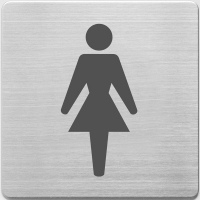 Alco stainless steel Ladies WC sign, 90mm x 90mm AL-450-1 219060