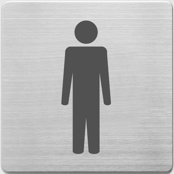 Alco stainless steel Mens WC sign, 90mm x 90mm AL-450-2 219061 - 1